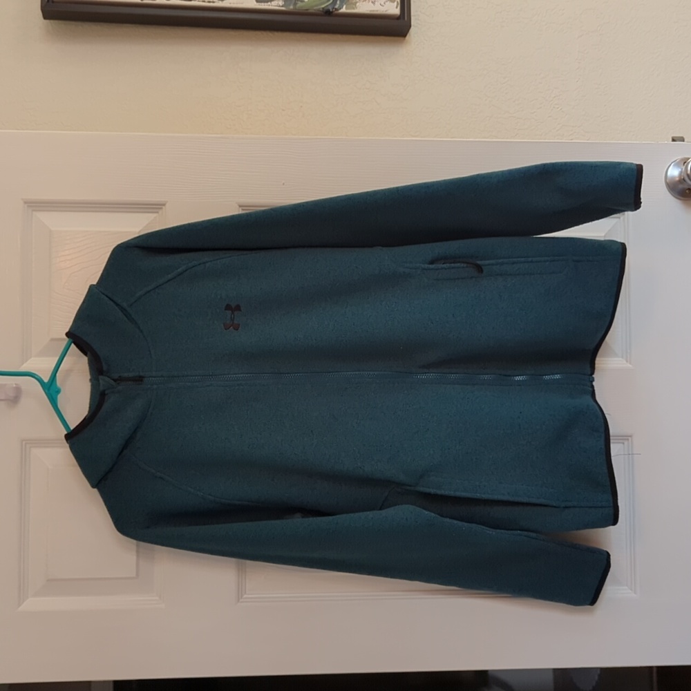 Under Armour, hooded, full zip, storm thermal jacket, 2 zip front pockets, large